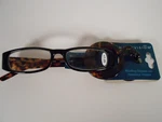 Reading Glasses Magnivision Scrumptious - Black + Brown Marble With Holder 80. Fixed Price $5.98.