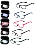 Portable Womens Rectangular Frame Folding Reading Glasses Nylon Zip Cases. Fixed Price $13.99.