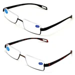 2 Pairs Featherweight Slim Half Rim Memory Flex Reading Glasses With Anti-blue. Fixed Price $17.95.