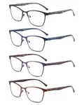 Hiyanjn 4 Pack Reading Glasses For Women Blue Light Blocking Metal Stainl.... Fixed Price $34.20.