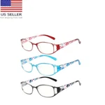 Reading Glasses Classic Rectangle Floral Temples 3 Piece Set Strength +2.25 New. Fixed Price $15.94.