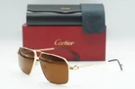 New Cartier CT0270S 002 Gold Brown Authentic Sunglasses Frame 61-12. Fixed Price $1103.99.