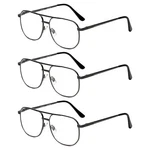 Calabria 1106 Pilot Reading Glasses +1.50 Gun-metal (3PACK) Mens Designer One. Fixed Price $29.95.