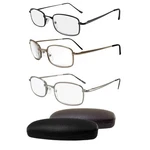 3 Men's Reading Glasses Black Gold & Silver Frames W Cases +6.00 Clear Lens. Fixed Price $29.99.