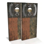North Carolina Cornhole Boards Skip's Garage Rustic Outdoor Lawn Game Set. Fixed Price $363.64.