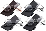 Circle Round Reading Glasses Metal Frame Slim Rim With Spring Hinge Vintage. Fixed Price $21.99.
