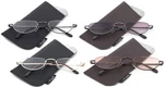Half Rim Moon Shape Metal Frame Spring Hinge Reading Glasses W/ Pouch, 1.00-2.50. Fixed Price $26.99.