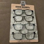 Eddie Bauer Men's Reading Essentials Designer Glasses +3.00 Asst. Color Set Of 4. Fixed Price $34.99.