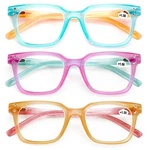 3 Pairs Women Translucent Pastel 2-TONES Reading Glasses Rhinestones Reader DR06. Fixed Price $15.95.