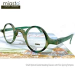 Miasto Small Mini Round Reading Glasses Premium Spring HINGE+1.75 (green) Taiwan. Fixed Price $29.95.