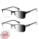 Pubowt Men's Photochromic Reading Glasses, Blue Light Readers Metal Frame PT2002. Fixed Price $34.99.