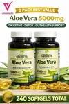 Aloe Vera 5000MG 240 Softgels Pack Digestive Detox Gut Health Support. Fixed Price $19.95.