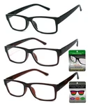 Progressive Reading Glasses 3 Power Multi Focus Reader Spring Hinge Square Frame. Fixed Price $15.99.