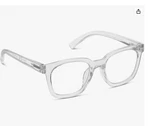 Peepers Women's + 1.25 Square Anti Bluelight Reading Glasses Clear Pouch. Fixed Price $20.00.