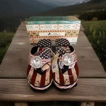 Montana West Silver Concho Patriotic Flag & Stars Flip Flop Wedge Womens 11. Fixed Price $26.99.