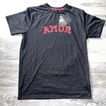 Nwt Denim & Flower Ricky Design Women Black T-shirt Amor Size Short Sleeve. Fixed Price $10.50.