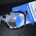 New Crystal Vision +1.75 Sweet Black & Blue Frame Reading Glasses Readers. Fixed Price $14.39.