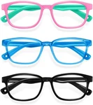 Okany Blue Light Glasses For Kids 3 Black + Transparent Pink Green. Fixed Price $17.58.