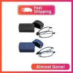 Prtcslwd 2 Pack Folding Reading Glasses Stainless Steel Mini Anti-blue Light Blo. Fixed Price $16.94.