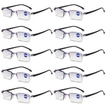 10PK Rimless Blue Light Blocking Reading Glasses Diamond Cut Readers For Men. Fixed Price $19.09.