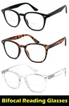 Retro Square Keyhole Womens Bifocal Clear Lens Reading Glasses Spring Arms. Fixed Price $21.99.