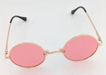Sunglasses Round Polarized UV400 Protection Azorb Gold Frame Clear Pink Lens New. Fixed Price $7.94.