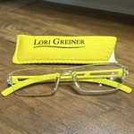 Lori Greiner Bifocal Rectangular Reading Glasses Clear/yellow Frame With Case. Fixed Price $9.99.