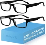 Gaoye Reading Glasses 2 Pack Blue-light Filter Uv Protection Rectangle Frames +6. Fixed Price $14.99.