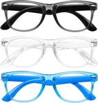 Okany Light Glasses For Kids 3 Pack Grey Black+transparent+blue. Fixed Price $12.41.