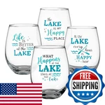 Lillian Rose Lake Set Of Stemless Wine Glasses 18OZ Blue G144. Fixed Price $66.78.