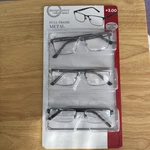 Design Optics F. G. Full Frame Metal Fashion Reading Glasses +3.00 3PK Open Box. Fixed Price $9.00.