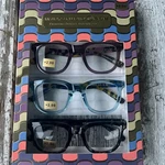 Max Studio 3 Pack Premium Reading Glasses Readers +2.00 New Authentic Purple Blu. Fixed Price $29.99.