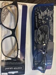 Foster Grant Navy And Tan Women's Reading Glasses +1.25 ( 2PC ) With Cases. Fixed Price $12.00.