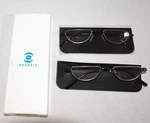 Kokobin Half Rim Reading Glasses +2.00, Pairs, Brow, Black Frame, Spring Hinge. Fixed Price $13.99.