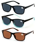 3 Pairs Rectangular Lightweight Reading Sunglasses Outdoor Readers Women. Fixed Price $15.95.