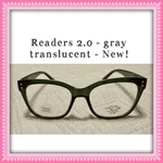 Reading Eye Glasses +2.0 Gray Translucent & Case - Oscar De Renta New. Fixed Price $15.00.