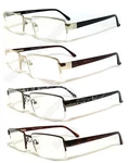 Metal Frame Semi Rimless Clear Lens Reading Vision Glasses Spring Hinges Temples. Fixed Price $13.99.