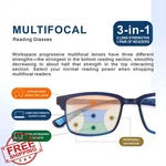 Cara 2 Pack Progressive Reading Glasses Blue Light Blocking TR90 Flexible 3.00. Fixed Price $44.99.