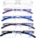 Aqwano Rimless Reading Glasses For Women Men, Clear Frame Readers Computer Blue. Fixed Price $32.79.