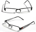 Men Khan Rectangular Half Rimless Metal Reader Reading Glasses Sophisticate Look. Fixed Price $12.95.