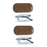 Eye Zoom Compact Rectangular Metal Folding Reading Glasses With Hard Case. Fixed Price $15.99.