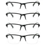 4 Packs Women Unisex Square Half Frame Reading Glasses Spring Hinge Readers. Fixed Price $15.15.