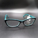 Essential Eyewear Women's Cat Full Rim Glasses Frames Black Teal 53/16/135. Fixed Price $28.55.