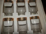 Vintage Juice Glasses Polar Brand 3.5 In. High Gold Rimmed. Fixed Price $24.99.