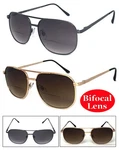 Large Pilot Bifocal Reader Reading Sunglasses Metal Frame Spring Hinges. Fixed Price $21.99.