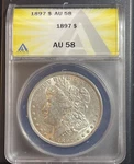1897 Anacs AU58 90% Morgan Silver Dollar. Fine Example, Remarkable Coin. Fixed Price $69.99.
