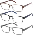 Crgatv 3-PACK Reading Glasses For Men Blue Light Blocking Metal Full Frame. Fixed Price $14.99.