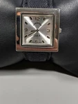 Adrienne Club Silver Tone Square Case 30 Mm Black Canvas Band Watch 9 Inch. Fixed Price $15.99.