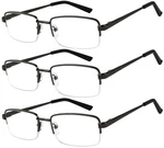 Success Eyewear Reading Glasses Set Of 3 Half Rim Black Metal For. Fixed Price $15.99.