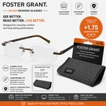 Foster Grant Blake Reading Glasses With Case : Men Readers New +1.75. Fixed Price $9.89.